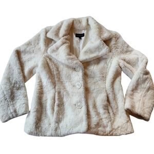 Braetan Teddy Bear Ivory Chunky Peacoat sz L
